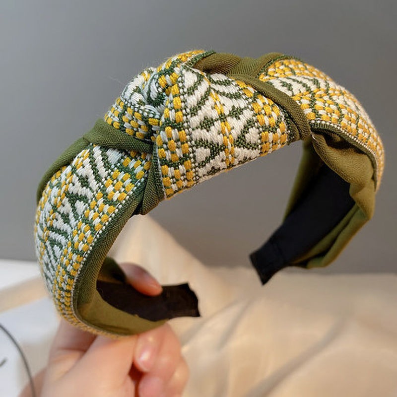 Wholesale Fabric Qianniao Lingge Vintage Wide Edge Headband